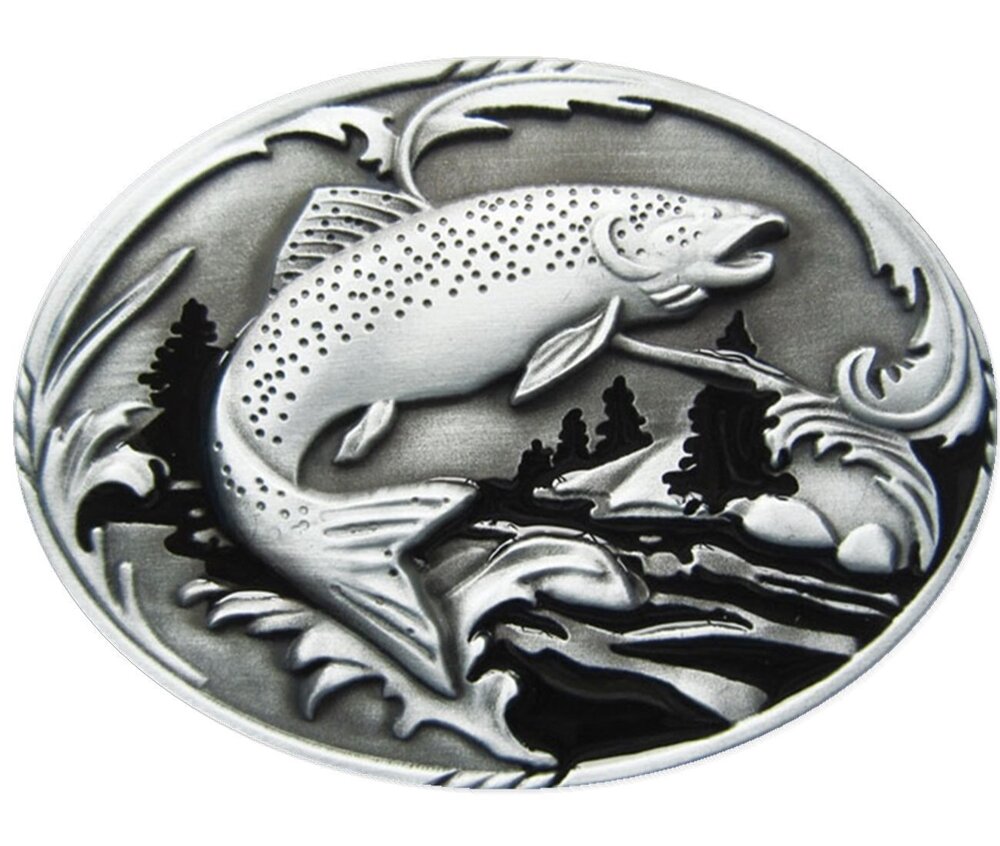 6260 Vintage Style Fish Fishing Wildlife Fisherman Elephant Western Oval